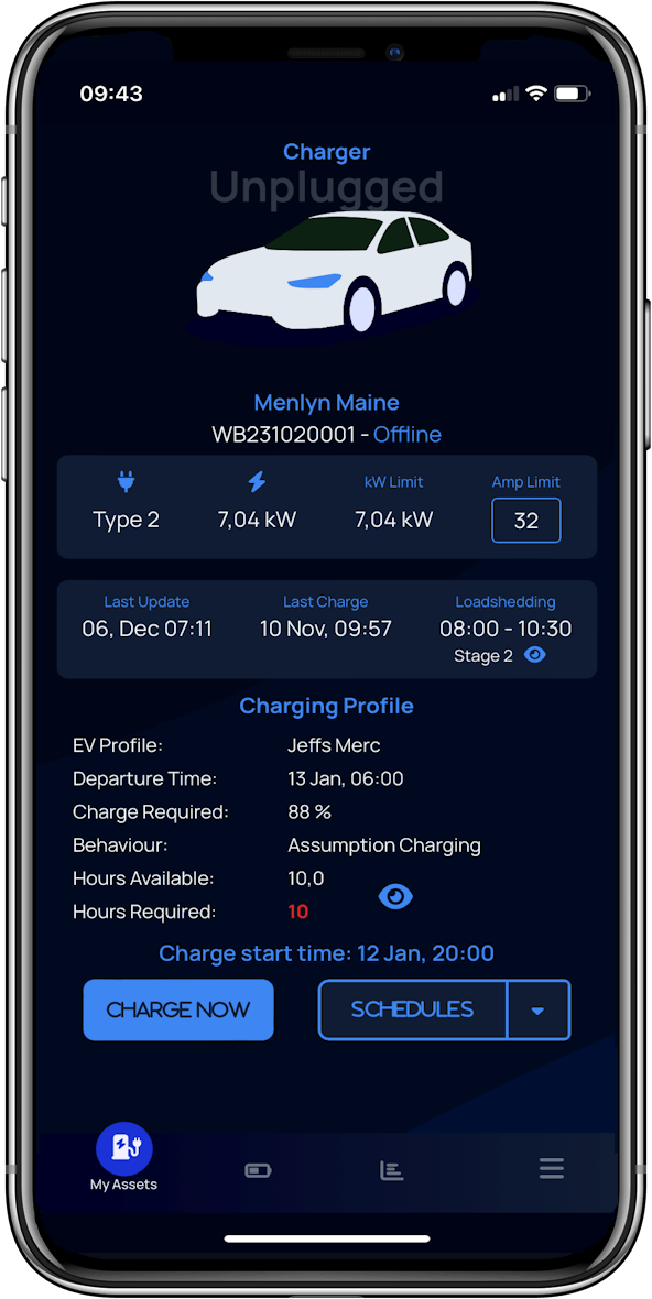 ChargerInterface Home Page view